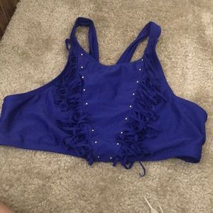 Blue bikini top